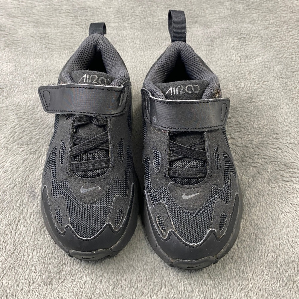 Nike Air Max 200 Kids 9C TD Black AT5629-001 Low Top Sneakers‎ Strap Closure